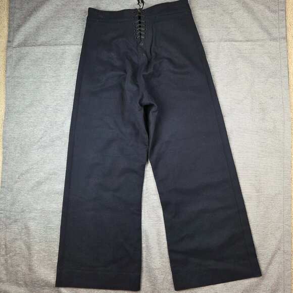 Navy Sailor True Vintage Wool Pants 32 x 28.5 Lace Back Bell Bottom Cracker Jack - Picture 5 of 13